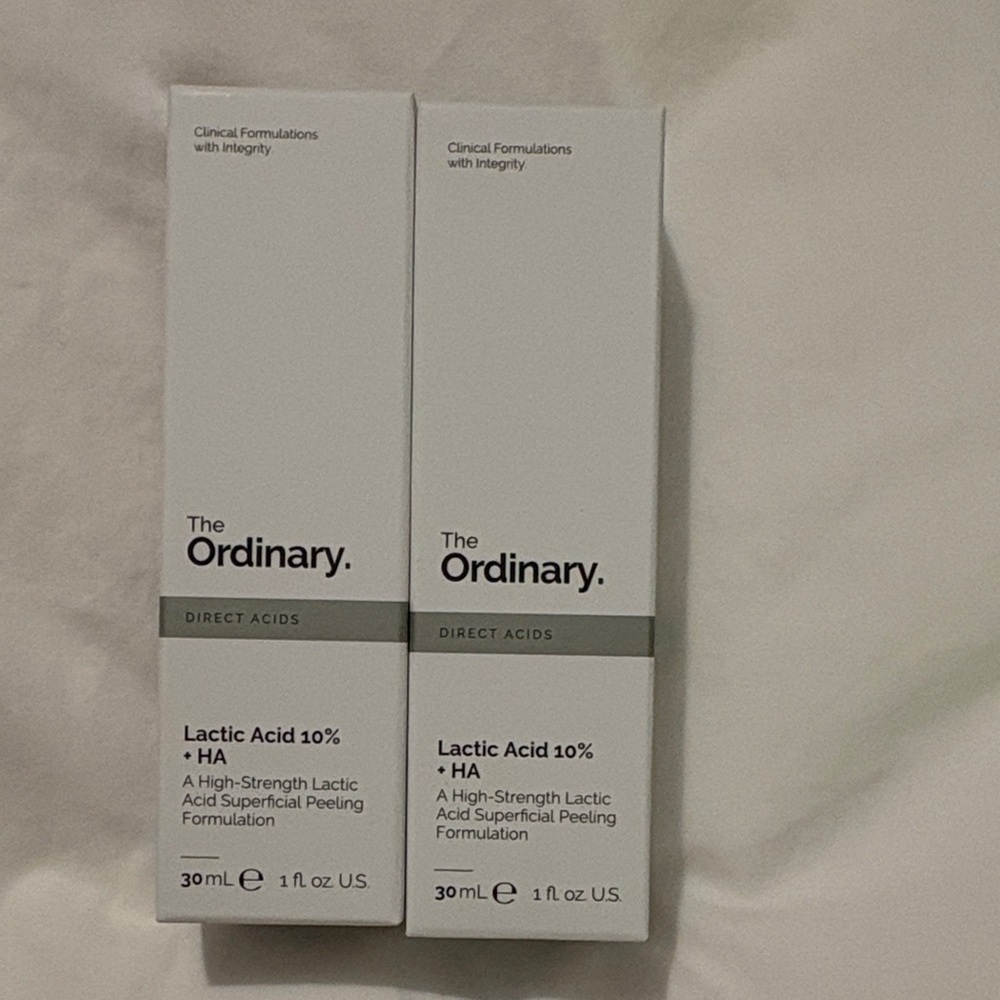 The Ordinary Lactic Acid 10% + HA (2 unopened bottles)